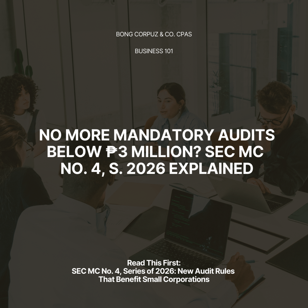SEC MC No. 4, Series of 2026: New Audit Rules That Benefit Small&nbsp;Corporations